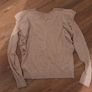 Abercrombie Ruffle Sweater Beige